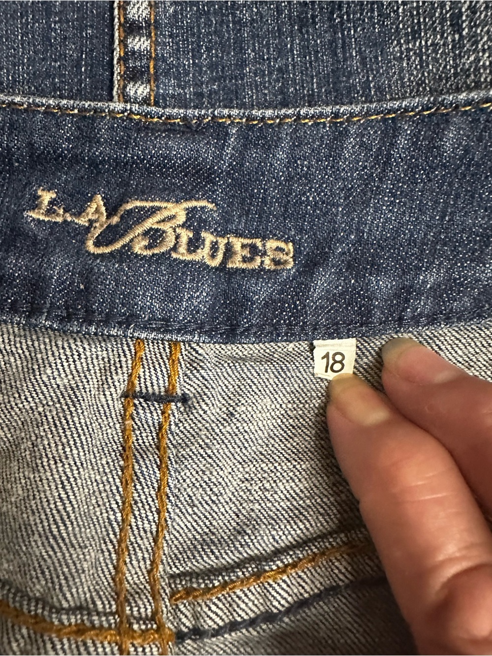 L.A. Blues Dark Blue Denim Skirt sz.18 - Picture 8 of 8